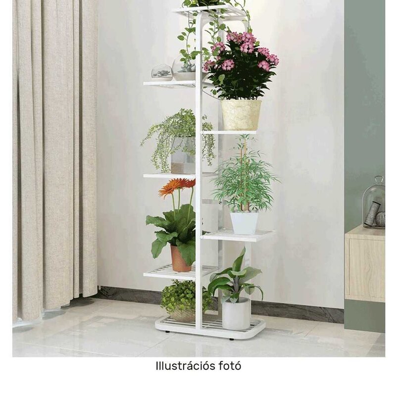 Suport pentru flori din metal, alb, Bamir TIP 2 din Metal L43 x P22 x H126